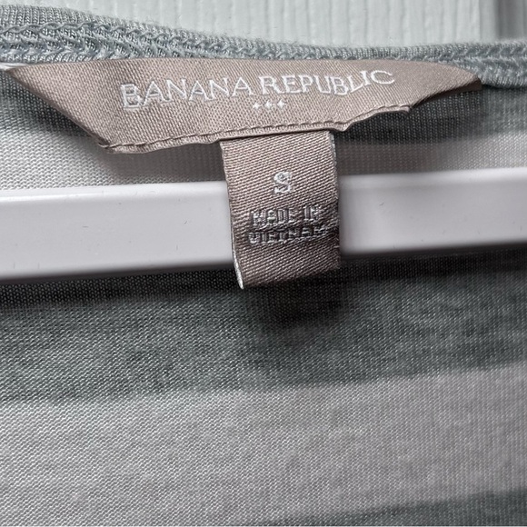 Banana Republic Striped Short-Sleeve Boxy T-Shirt- Gray/White Size S - Picture 3 of 4